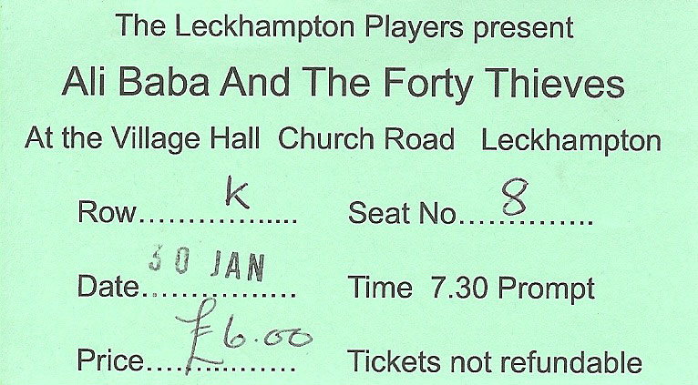 Ali Baba And The Forty Thieves Ticket